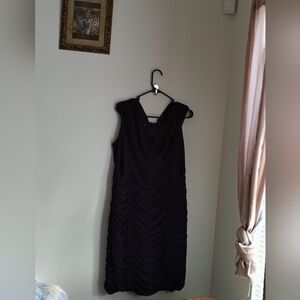 Dressbarn Dress Women 14 Deep Purple Midi Elegant Anniversary Wedding Guest Chic